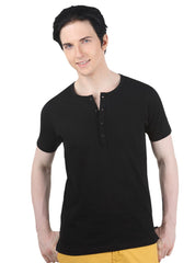 Solid Short Sleeves Henley