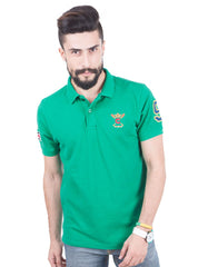 2 Buttons Half Sleeve Polo with Patch