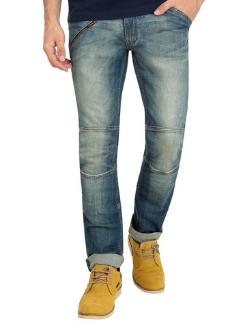 Stone Wash Skinny Mid-Rise Stretch Jeans