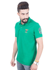 2 Buttons Half Sleeve Polo with Patch