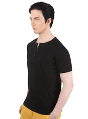 Solid Short Sleeves Henley