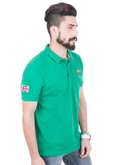 2 Buttons Half Sleeve Polo with Patch