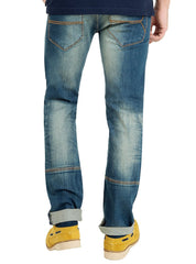 Stone Wash Skinny Mid-Rise Stretch Jeans